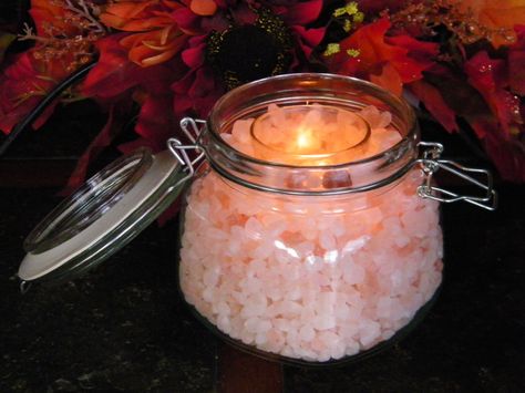 DIY Himalayan Salt Candle Holder Jar Project Learn how to make your own DIY Himalayan Salt Candle Holder Jar! These enchanting candle jars feature Himalayan Pink Salt click here which emit an invit... Himalayan Salt Lamp Diy, Small Votive Candle Holders, Himalayan Salt Candle Holder, Himalayan Salt Candle, Salt Candle Holder, Salt Candle, Jar Candle Holder, Glass Votive Holders, Himalayan Salt Lamp