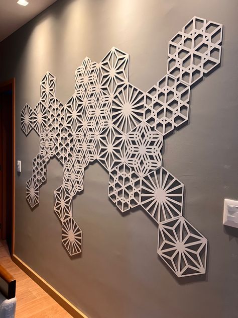 Geometry Wall Art, Laser Cut Panels Interior Design, Hexagon Wall Art, Laser Cut Wall Art, Mandala Wall Decor, Laser Cut Panels, Laser Cut Wood Crafts, Laser Engraved Ideas, Diy Wall Art Decor