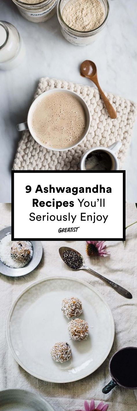 Ashwagandha ain't no avocado, but you're going to love these. #greatist https://greatist.com/eat/ashwagandha-recipes-so-you-enjoy-the-taste How To Use Ashwagandha, Ashwagandha Powder Uses, Ashwagandha Recipes Herbal Teas, Ashwagandha Root Powder Recipes, How To Take Ashwagandha, Ashwagandha Drink Recipes, How To Take Ashwagandha Powder, How To Use Ashwagandha Powder, Ashwagandha Powder Recipes