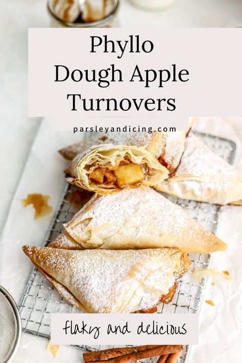 Phyllo Pastry Recipes Dessert, Philo Dough, Spiced Apple Pie, Apple Turnover Recipe, Apple Turnover, Phyllo Dough Recipes, Phyllo Recipes, Turnover Recipes, Icing Recipes