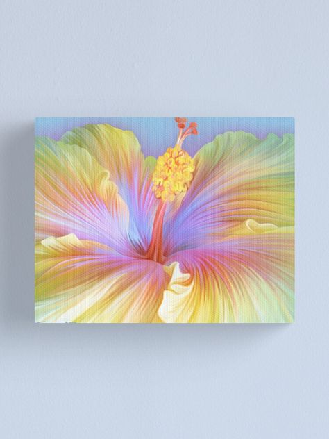 "Hibiscus Flower" Canvas Print by sposedenti | Redbubble Acrylic Flower Painting, Doodle Art Flowers, Easy Flower, Kids Class, Canvas Painting Designs, Artistic Home, Garden Oasis, Painting Designs, Hibiscus Flower