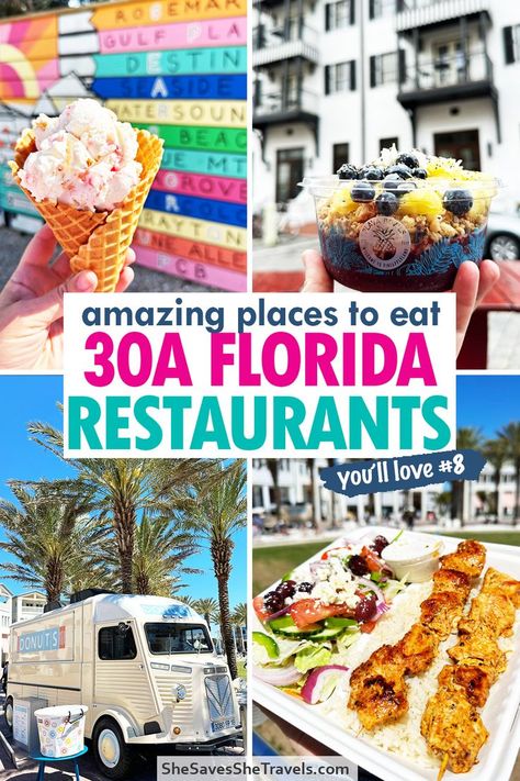 Here are the amazing flavors of Florida's 30A restaurants with our handpicked list of the best eateries, from hidden gems to local favorites.Tap for the best restaurants and start planning your 30A Florida vacation now! | 30A Florida Aesthetic | 30A Florida Restaurants | 30A Florida Things to Do | Travel Guide | Foodie Guide Siesta Key Restaurants, Islamorada Restaurants, Celebration Florida, Dunedin Florida, Siesta Key Florida, 30a Florida, Seminole Florida, Cape Coral Florida, Florida Restaurants