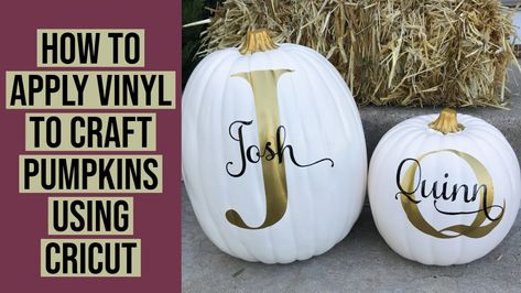 Monogram Pumpkin, No Carve Pumpkin, Pumpkin Idea, Craft Pumpkins, Monogram Stencil, Cricut Monogram, Pumpkin Uses, Pumpkin Monogram, Fake Pumpkins