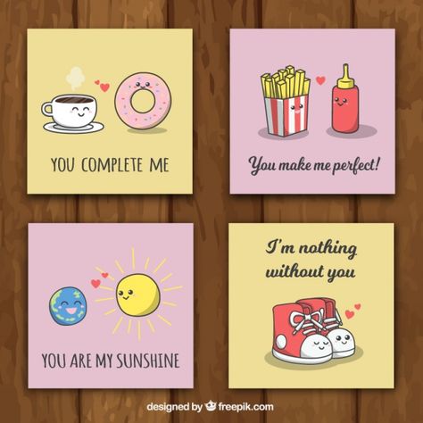 You Complete Me Drawing, Cute Love Notes, Love Postcard, Beautiful Messages, Anniversaire Diy, Birthday Card Drawing, You Complete Me, Cards For Boyfriend, Pun Card