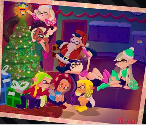 Splatoon Christmas, Splatoon Squid, Pearl And Marina, Splatoon Memes, Splatoon Art, Splatoon 2 Art, Nintendo Fan Art, Splatoon Comics, Nintendo Art