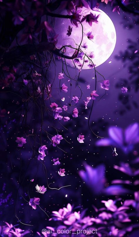 Purple Sakura Wallpaper, Pretty Purple Backgrounds Wallpapers, Aesthetic Purple Moon Wallpaper, Purple Pretty Wallpaper, Purple Night Sky Aesthetic, Phone Backgrounds Purple, Beautiful Wallpaper For Phone Pretty, Purple Night Aesthetic, Purple Moon Aesthetic