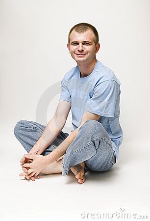 Man Sitting Cross Legged - Download From Over 46 Million High Quality Stock… Person Sitting Cross Legged Drawing, Black Pants And Top, Posture Drawing, Exercise Bicycle, Leg Reference, Woman Pose, Jeans And Shirt, Pilates Poses, Drawing Legs