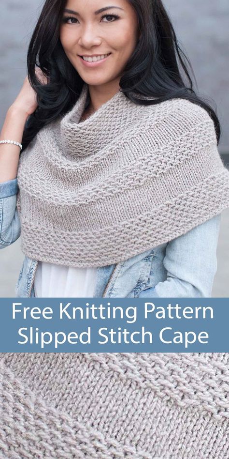 Capelet Knitting Pattern Free, Knitted Cape Pattern Free, Chunky Knit Sweater Pattern Free Simple, Knitted Poncho Patterns Free, Cape Knitting Pattern, Easy Poncho Knitting Pattern, Capelet Knitting Pattern, Knitted Cape Pattern, Crochet Caplet