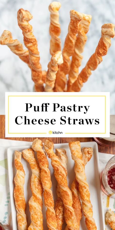 Puff Pastry Cheese Straws, Appetizers For Party Crowd Pleasers, Easy Homemade Cheese, Puff Pastry Cheese, Make Puff Pastry, Cheese Straws Recipe, Party Crowd, Entertaining Appetizers, Cheese Puff