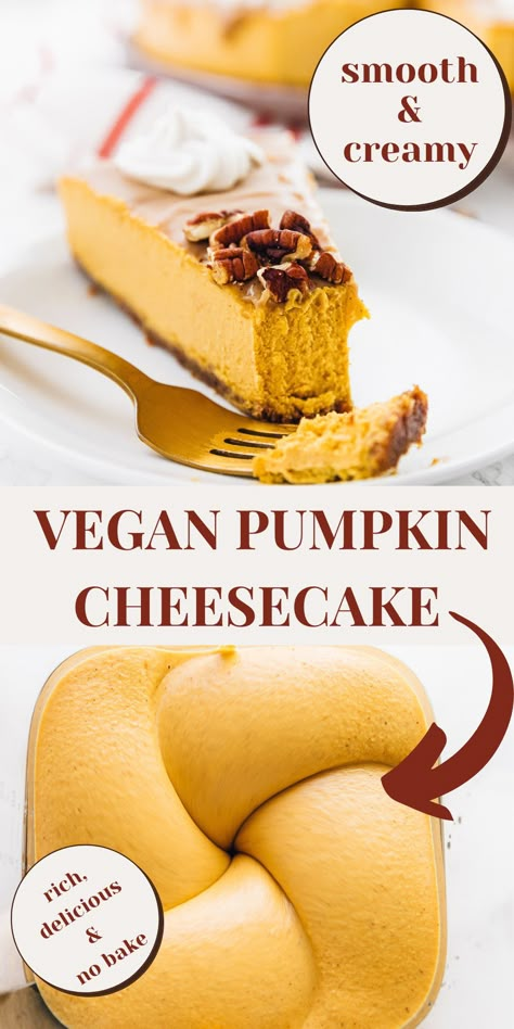 Vegan Pumpkin Cheesecake, Unprocessed Recipes, Spice Cheesecake, Impressive Dessert, Pumpkin Spice Cheesecake, Cheesecake Vegan, Vegan Pumpkin Spice, Vegan Pumpkin Recipes, Vegan Baking Recipes