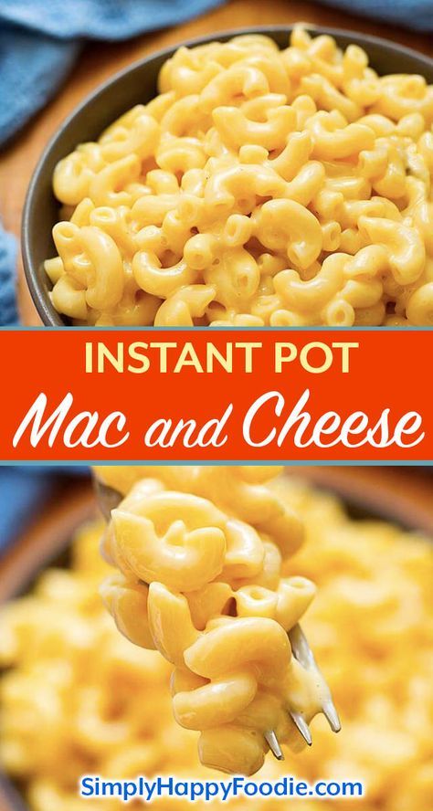 Instant Pot Mac and Cheese is a creamy delicious macaroni and cheese recipe made in your electric pressure cooker. No need to drain this pressure cooker Mac and cheese, it is so easy! simplyhappyfoodie.com #instantpotpastarecipes #instantpotrecipes #instapot #instantpotmacandcheese #macaroniandcheese instapot recipes Pressure Cooker Mac And Cheese, Mac And Cheese Rezept, Instant Pot Macaroni And Cheese, Instant Pot Macaroni, Makaroni Keju, Food Rocks, Instant Pot Mac And Cheese, Pot Mac And Cheese, Easy Recipies