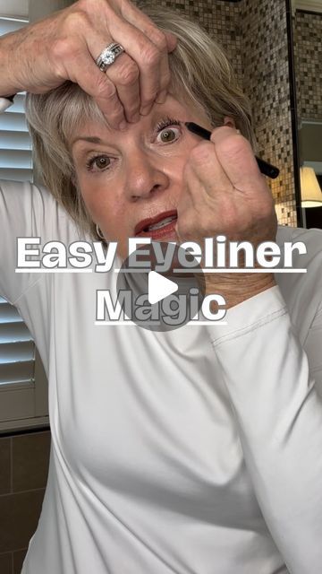 Eyeliner On Top Lid Only, How To Apply Eye Pencil, Makeup For Lowered Eyelids, Makeup For Crepey Eyelids, Wrinkled Eyelids Makeup Tips, White Eyeliner Pencil Looks, Eyeliner Over 50 How To Apply, Eyelid Tape Tutorial, How To Apply Eyeliner For Older Women