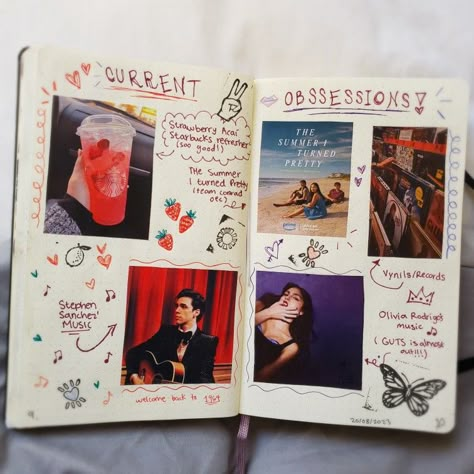 just a cute idea for ur bullet journal page 💘 Bullet Journal Reading Log, School Memories Scrapbook, Bullet Journal Hand Lettering, Bullet Journal Page, Journal Inspiration Writing, Music Journal, Bulletin Journal Ideas, Pretty Journals, Scrapbook Book