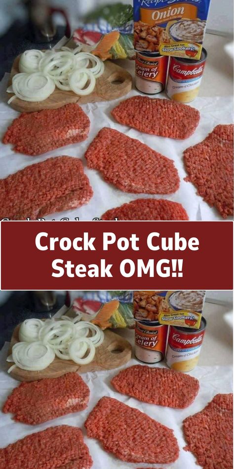 Crock Pot Cubed Steak Recipes, Smothered Cube Steak, Cube Steak Crock Pot Recipes, Crock Pot Cube Steak, Beef Cube Steak Recipes, Crockpot Steak Recipes, Cube Steaks, Beef Cubed Steak, Cube Steak And Gravy