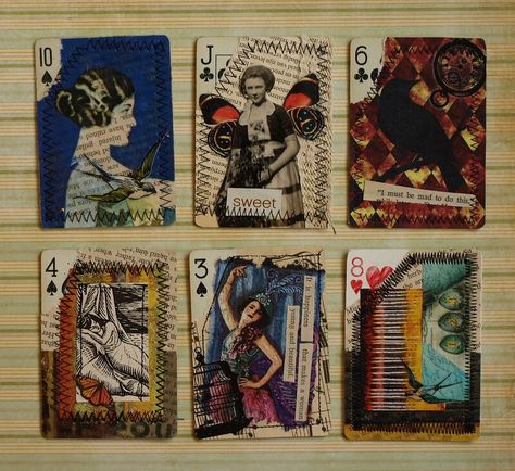 Altered Playing Cards, Playing Card Crafts, Trading Card Ideas, Altered Cards, Playing Cards Art, Art Trading Cards, Playing Cards Design, Pocket Letter, Artist Card