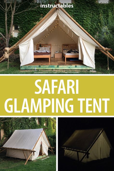 Backyard Glamping Ideas, Backyard Tent Ideas, Diy Glamping Tent, Glamping Tent Ideas, Glamping Diy, Tent Backyard, Safari Glamping, Farm Glamping, Adventurous Friends