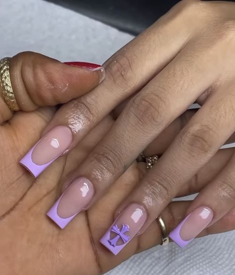 Back To School Nail Ideas, School Nail Ideas, Gel Polish Nail Designs, Purple Acrylic Nails, Nails Coffin Short, Hard Nails, Purple Nail Designs, Girly Acrylic, Diy Acrylic Nails