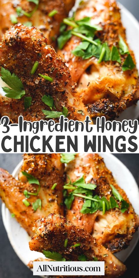 You can still enjoy delicious chicken wings on a healthy diet when you make these flavorful 3-ingredient honey chicken wings. This healthy chicken dinner is also perfect for a healthy summer bbq with your family. It's overall a yummy 3 ingredient recipe. Easy Clean Family Dinners, Healthy Chicken Wing Recipes, Sweet Chicken Recipes, August Meals, Healthy Takeout, Lazy Meals, Healthy Chicken Wings, Protein Dinners, Protein Lunches