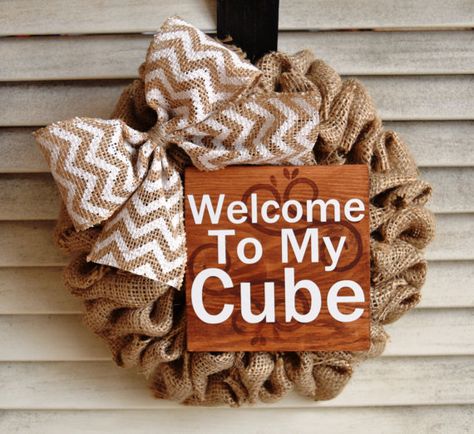 Hey, I found this really awesome Etsy listing at https://www.etsy.com/listing/226990151/cubicle-wreath-burlap-wreath-office Office Cubical Decor, Cubby Decor, Cubical Ideas, Work Cubicle Decor, Cubicle Organization, Cubicle Ideas, Desk Decor Office, Cube Decor, Office Cube