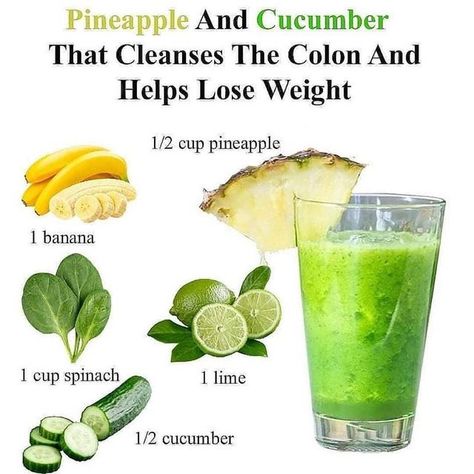 The Smoothie Diet 🥒🍎🍌🥑 on Instagram: "Would you try this? This is a juice that will detoxify the colon and remove excess waste from the intestines. To make this, you'll need: 1 banana 1/2 cup pineapple 1/2 cup cucumber 1 cup spinach 1 lime 1/2 cup of water 🔔 FOLLOW @smoothiediet4you For Receive Recipes Weight Loss Everyday. Check the LINK 🔗 in my bio (👉 @smoothiediet4you ) and take the 21-Day Smoothie Diet Challenge TODAY to start a successful weight-loss journey and enjoy a new lifestyle Pineapple And Cucumber, Easy Healthy Smoothie Recipes, Healthy Diet Smoothies, Cucumber Smoothie, Easy Healthy Smoothies, Cucumber Juice, Smoothie Challenge, Fat Burning Smoothies, Healthy Drinks Smoothies