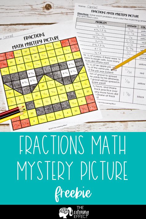 Math Mystery Pictures Free, Mystery Pictures Free, Multiplying And Dividing Fractions, Fraction Math, Math Fractions Worksheets, Math Mystery Picture, Color Activity, Math Pictures, Math Mystery