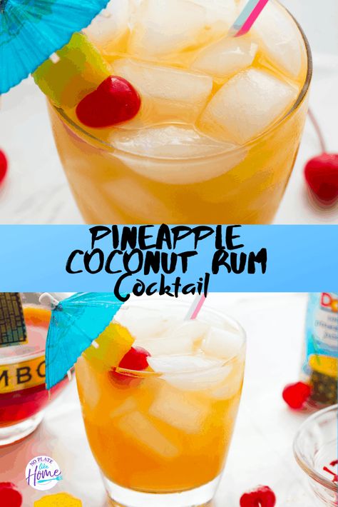 Coconut Puree Cocktail, 4th Of July Beverages, Tropical Alcoholic Drinks, Coconut Rum Punches, Paradise Cocktail, Coconut Rum Drinks, White Wine Sangria Recipe, Creative Drinks, Fruity Cocktail