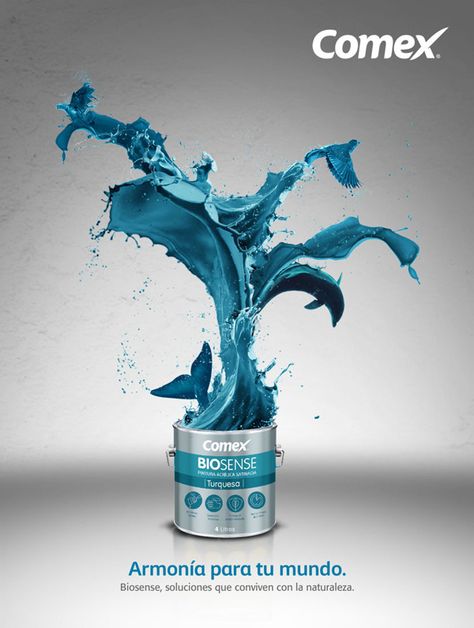 Biosense Comex by BranchBranding Paint Advertising Ideas, Painting Advertising, Oil Ads Creative, Paint Advertising, Oil Advertising Design, Paint Company Creative Ads, Evian Water Advertising, Sunset Color Palette, Dulux Paint