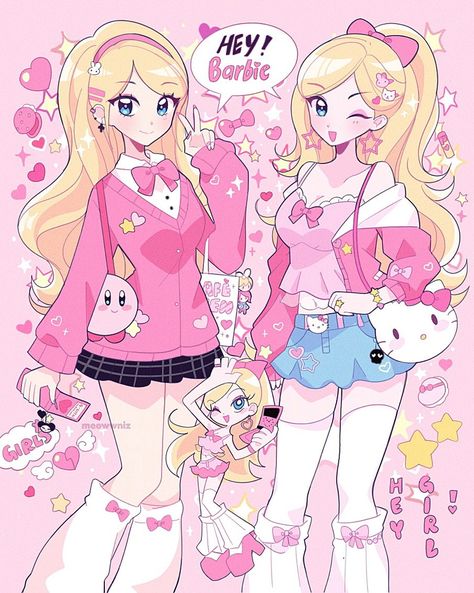 irene🎀 on Twitter: "y2k gyaru barbie! ⭐️💕 https://t.co/oyOneHGNBy" / X Barbie Fanart, Y2k Gyaru, Pastel Goth Art, Y2k Art, Kitty Drawing, Arte Inspo, Cute Little Drawings, Cute Art Styles, Pink Outfits