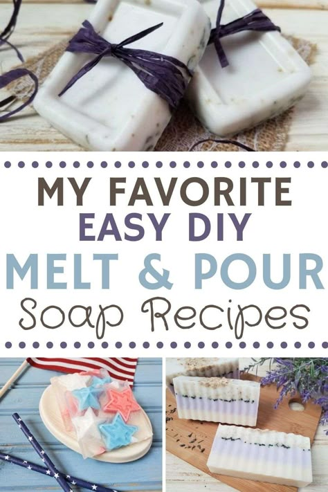 Easy Melt and Pour Soap Recipes - Outnumbered 3 to 1 Melt And Pore Soap Recipes, Easy Homemade Soap, Melt And Pour Soap Recipes, Milk Soap Recipe, Natural Soaps Recipes, Make Your Own Soap, Diy Soap Bars, Homemade Soap Bars, Easy Soap Recipes