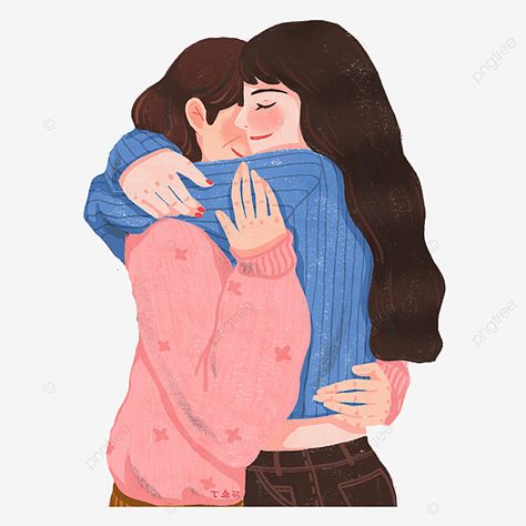 Mother And Daughter Drawing, Hug Cartoon, Mother Clipart, Hugging Drawing, Mom Drawing, Hug Illustration, Mother Daughter Art, Watercolor Flower Background, Black And White Cartoon