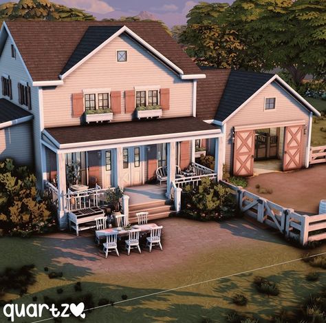 Sims 4 Ranch Floor Plan, Sims4 House, Floor Plans Ranch, Sims Houses, Sims Builds, Sims 4 House Design, Sims 4 Build, Sims 4 Houses, Sims House