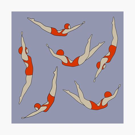 Retro Swimmer, Vintage Swimmer, Condo Art, Bday Cards, Matching Paint Colors, Retro Summer, Swimmers, Surreal Art, Society6 Art