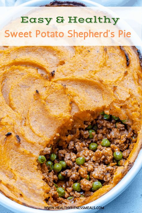 Shepherds Pie Recipe Healthy, Potato Shepherd's Pie, Cookies Videos, Ground Turkey Recipes Easy, Ground Turkey Recipes Healthy, Healthy Sweet Potato, Shepherds Pie Recipe, Stuffed Sweet Potato Healthy, Diner Recept