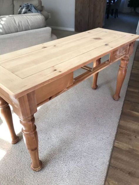 Console Makeover | Hometalk Console Makeover, Farmhouse Entry Table, Sofa Table With Drawers, Krud Kutter, Diy Picnic Table, Farmhouse Entry, Antique Console Table, Table Flip, Carriage Doors