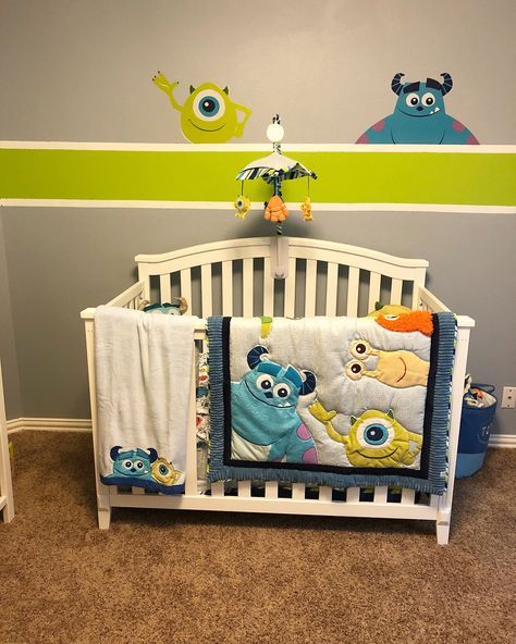 Monsters Inc Bedroom Ideas, Cartoon Nursery Themes, Monster Inc Nursery Theme, Monsters Inc Nursery Ideas, Baby Boy Shower Table Centerpieces, Monsters Inc Bedroom, Nursery Furniture Ideas, Monsters Inc Room, Disney Nursery Ideas