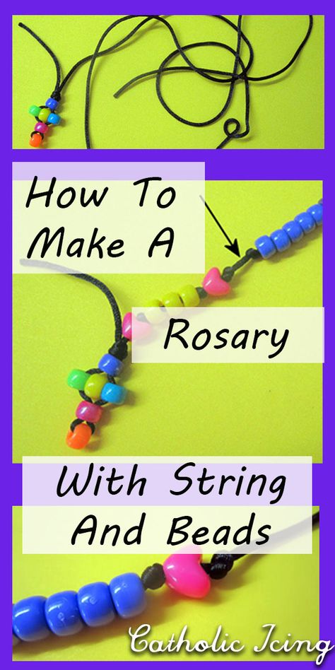 Homemade Rosary, Diy Rosary Necklace, Make A Rosary, Palm Sunday Crafts For Kids, Good Friday Crafts, Colorblock Fashion, Palm Sunday Crafts, Knotted Rosary, Rosary Jewelry