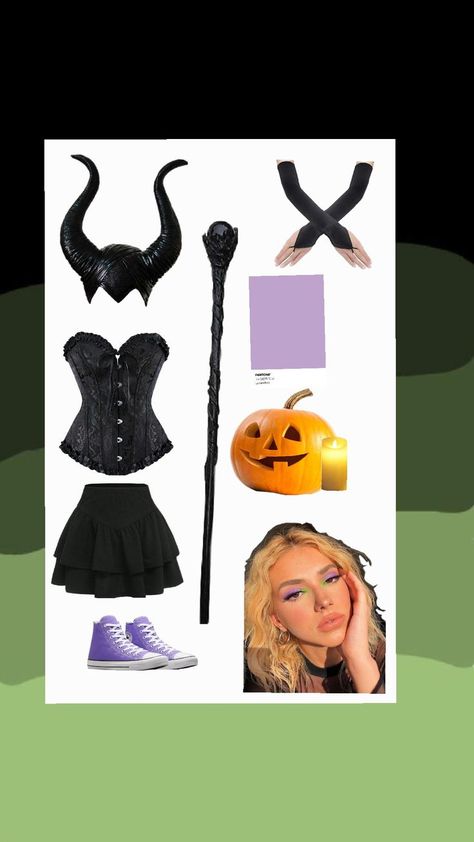 purple ,green ,black Maleficent And Aroura, Maleficent Halloween Costume, Maleficent Halloween, Maleficent Costume, Me And My Friend, Halloween Costume Outfits, Costume Outfits, Maleficent, My Friend