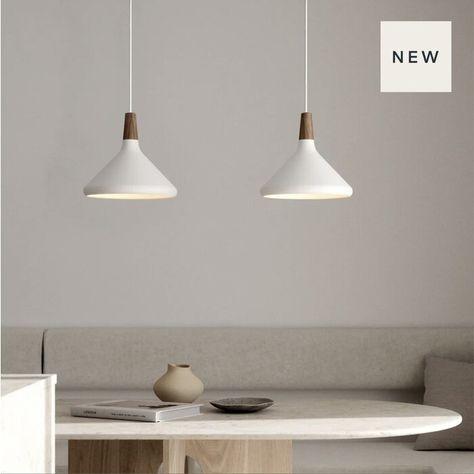 Scandi Lighting, Scandinavian Lights, Black Pendant, Wood Pendant, Organic Shapes, Lighting Collections, White Metal, White Wood, Scandinavian Style