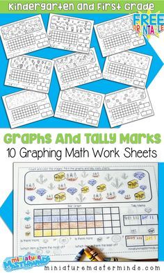 10 Free Printable Graphing Worksheets For Kindergarten and First Grade Graphing First Grade, Graphing Worksheets, Graphing Activities, Kindergarten Worksheets Printable, Worksheets For Kindergarten, Math Work, Math Printables, Grande Section, Math Methods