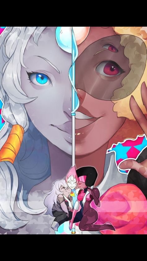 Opal, Sardonyx, Garnet, Amethyst, and Pearl fusion fan art Steven Universe Fusion, Kunstjournal Inspiration, Crystal Gems Steven Universe, Steven Universe Wallpaper, Steven Universe Anime, Steven Universe Memes, Cartoon Network Shows, Steven Universe Characters, Steven Universe Comic