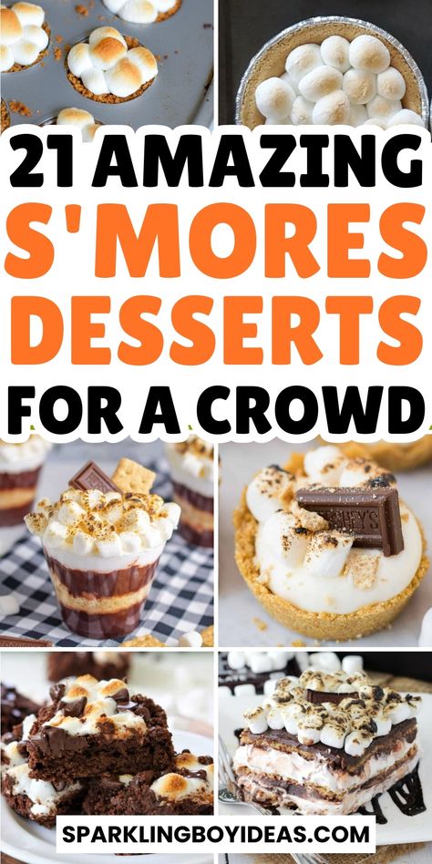 21 Easy Smores Dessert 24 Easy Smores Dessert, Smores Desserts, Smores Recipes, Smores Dessert Recipes, Smores Treats, Baked Smores, Easy Smores, S Mores Bars, Campfire Desserts