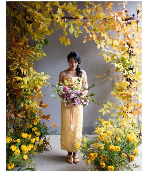 Flower Installation, Lake Como Wedding, Marigold Flower, Yellow Wedding, Evernote, Door Installation, Fall Flowers, Autumn Inspiration, Photoshoot Ideas