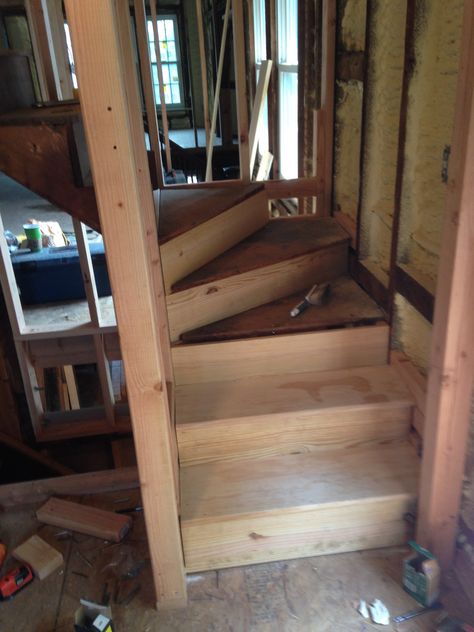 Attic Decking Ideas, Building A Staircase To Attic, Building Stairs To Attic, Stairway To Loft Ideas, Victorian Attic Room, Closet Stairs To Attic, Adding Stairs To Attic Loft Conversions, Stairs For Attic Conversion, Walk Up Attic Stairs