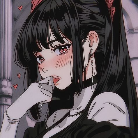 Anime girl, anime girl icon, Aesthetic icon, Aesthetic girl icon, 8k, 4k, high quality icon, gothic girl icon, 90s anime, retro anime Anime Icons Aesthetic, Aesthetic Pfp, Fete Anime, Cute Anime Profile Pictures, Anime Monochrome, Anime Pfp, Cute Profile Pictures, Girls Cartoon Art, Dark Anime