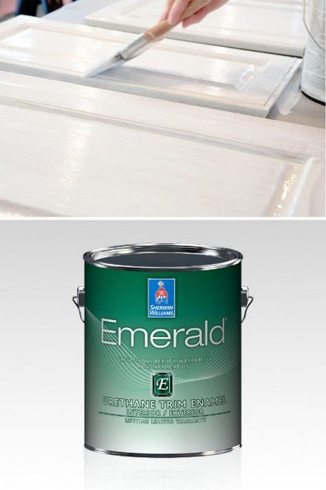 Check out my review of Emerald Urethane paint. I recently spray painted kitchen cabinets using this product. Emerald Sherwin Williams Paint, Sherwin Williams Cabinet Paint, Primer For Kitchen Cabinets, Patrick House, Painting Cabinet Doors, Repainting Cabinets, Best Kitchen Cabinet Paint, Kitchen Cabinet Paint, Best Paint For Kitchen