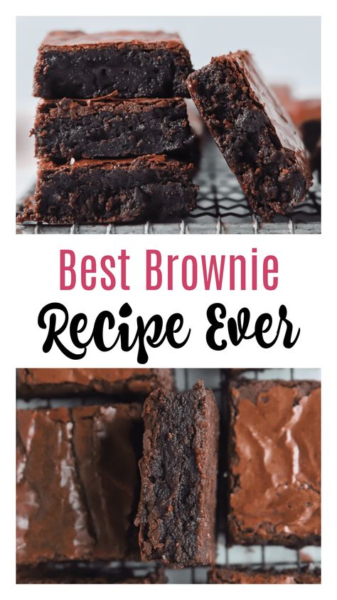 9x13 Brownie Recipe, Homemade Fudge Brownies, The Best Brownie Recipe, Chewy Brownies Recipe, Brownie Mix Recipes, Homemade Brownie Mix, The Best Brownies, Fudge Brownie Recipe, Fudgy Brownie Recipe