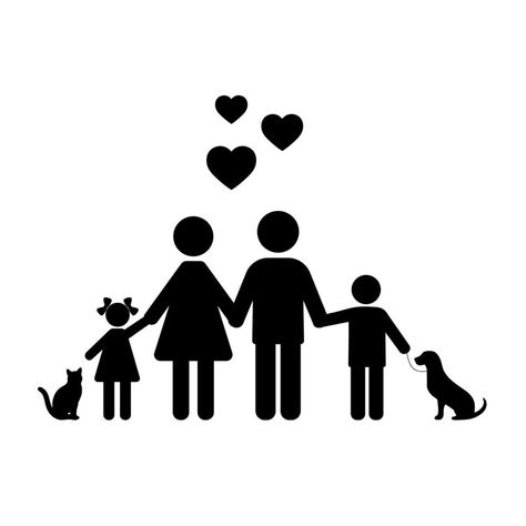 Family Sillouhette, Family Shadow Picture, Family Of 5 Silhouette, Family Of 4 Silhouette, Family Siluet, Family Of 5 Drawing, Family Cartoon Pictures, Family Dibujo, Family Silhouette Art