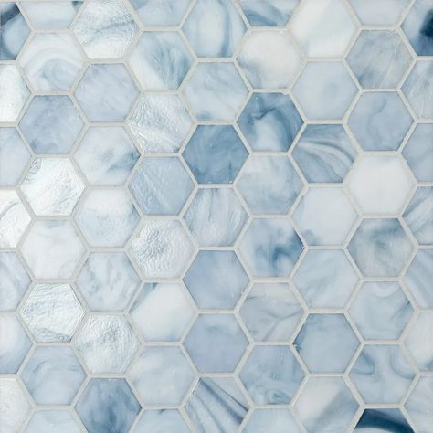 Las Playas - 1 5/8 Hexagon | 11.937x11.812 | Encinitas | Blend – Alexander James Ceramic Shower Tile, Shower Accent Tile, Blue Tile Floor, Blue Shower Tile, Teen Bathrooms, Blue Bathroom Tile, Mosaic Pool Tile, Accent Tiles, Glazed Brick