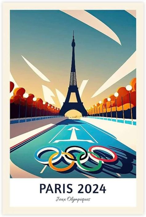 Olympic Poster, Eiffel Tower Drawing, Textile Pattern Design Fashion, Olympic Theme Party, Olympic Theme, Olympic Party, 2024 Summer Olympics, 2024 Poster, 2024 Olympics