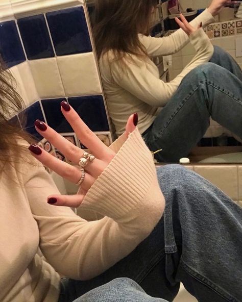 Selfies, A Woman, Mirror, Nails